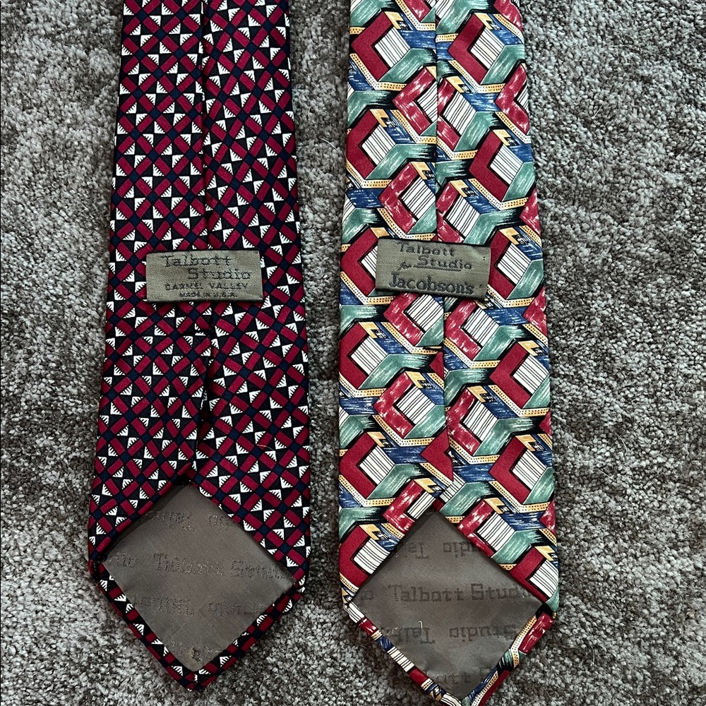 Talbott Studio Patterned Ties - Red and Multicolor